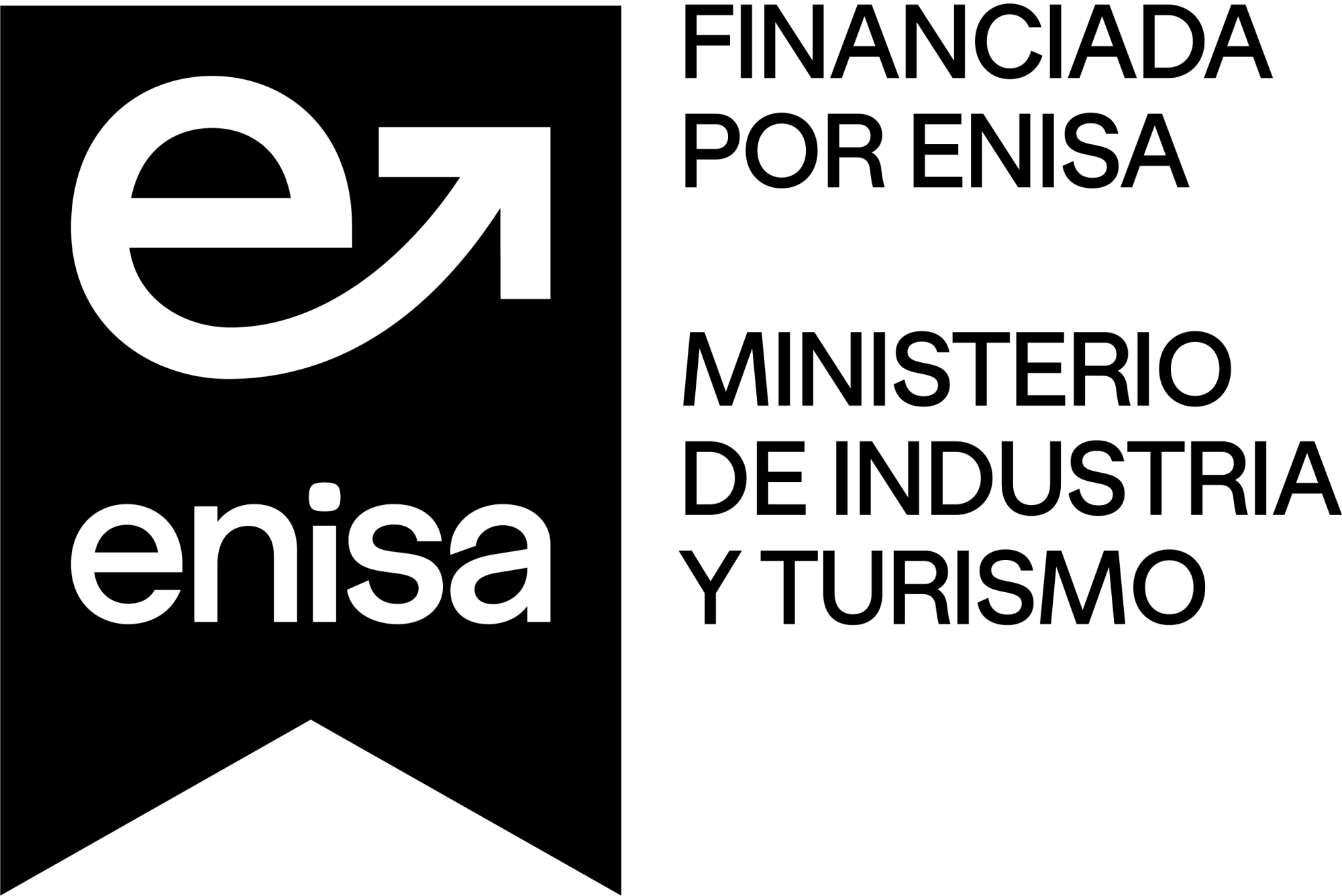 A black background displays the white enisa logo and text.