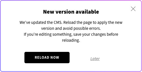 New version reload