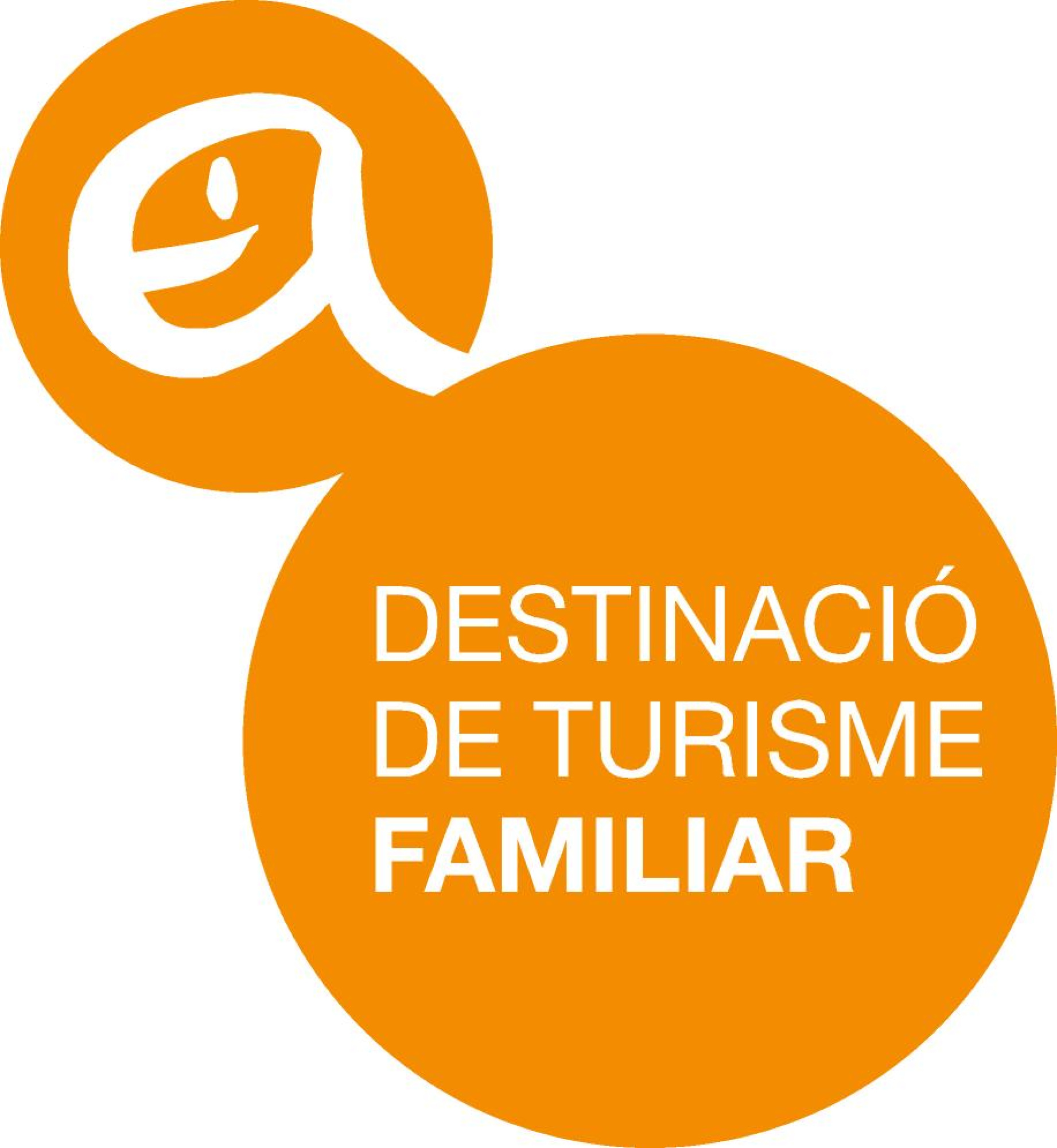 El gráfico muestra el texto “DESTINACIÓ DE TURISME FAMILIAR” sobre un fondo blanco.