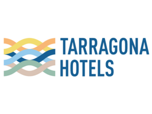 El logotipo de Tarragona Hotels aparece sobre un fondo negro.